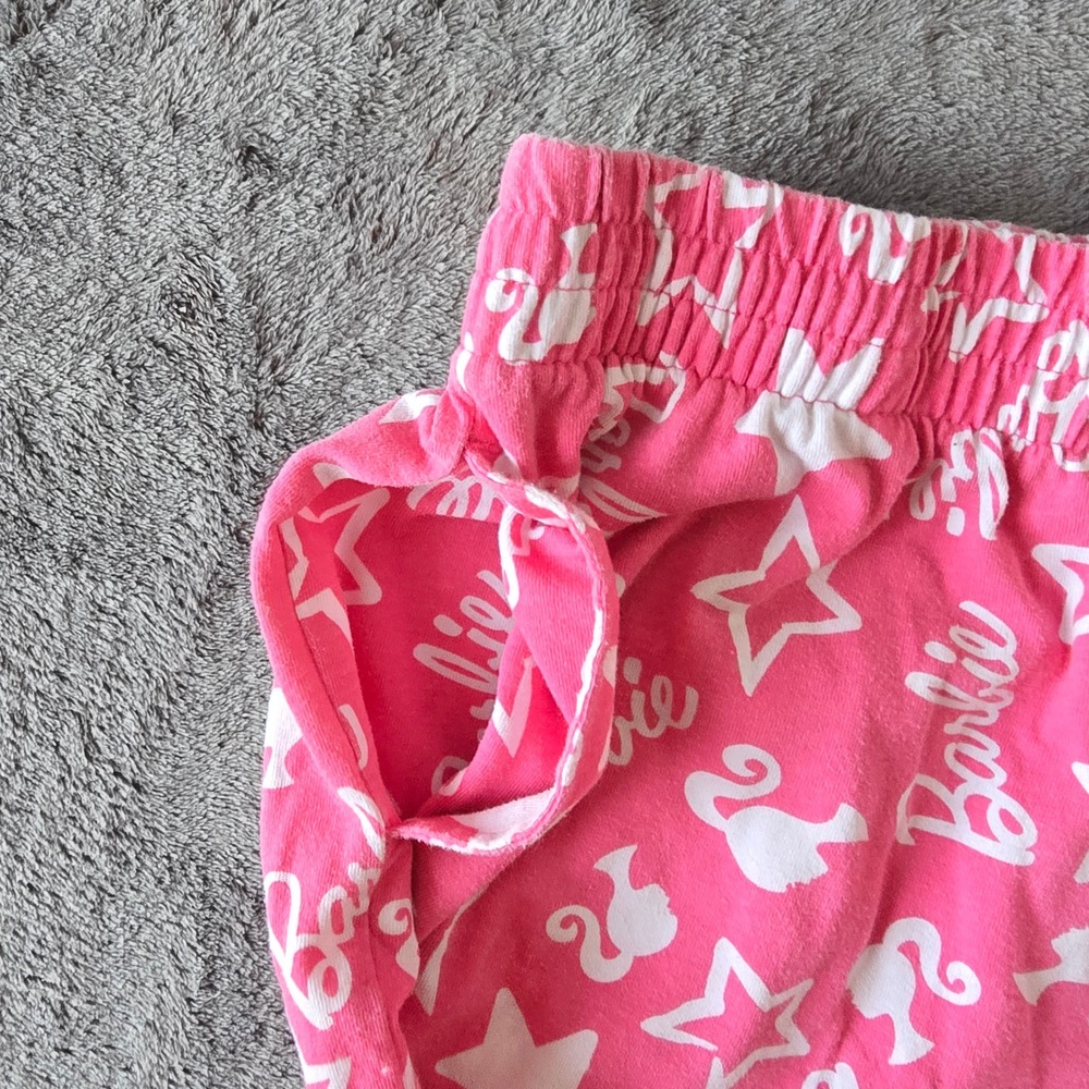 Hybrid Apparel Barbie Pink Sleep Shorts 2X Logo & Stars Print Pajama Lounge Pant - Picture 8 of 14
